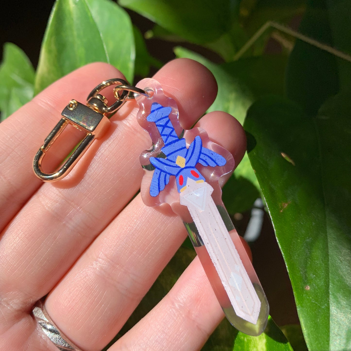 Zelda Espada Charm: Llavero acrilico epoxy,  Colgante regalo llaves mochila de Zelda Master Sword Keychain Charm