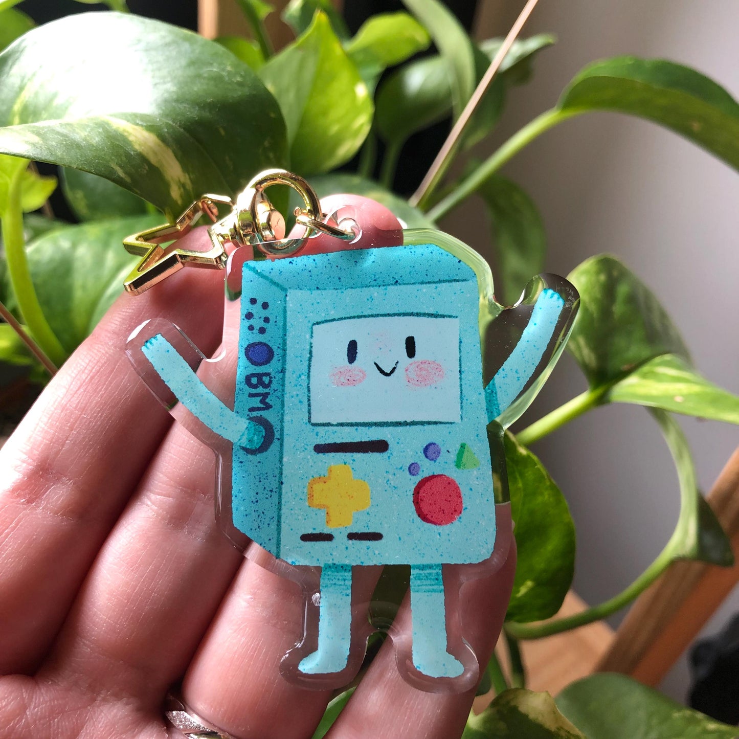 BMO Adventure Time Keyring | Hora de Aventuras llavero acrilico | Fanart Llavero colgante regalo llaves mochila Keychain