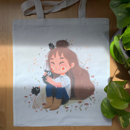 Tote Bag Birds | Bolsa Tela Ilustración Original Dena Boral | 100% Algodón 40x40cm 16x16inch