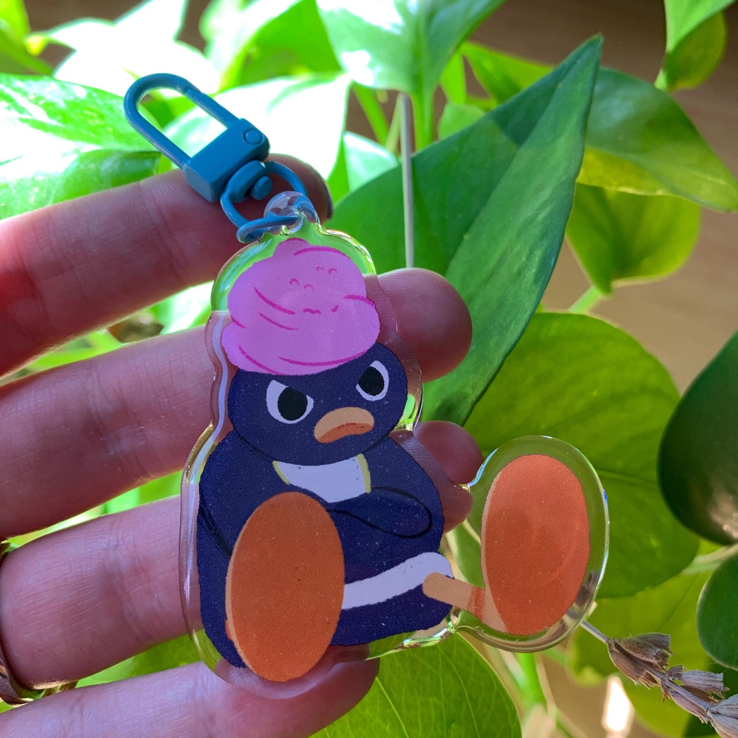 Pingu Enfadado Llavero | Colgante regalo llaves mochila Keychain Keyring