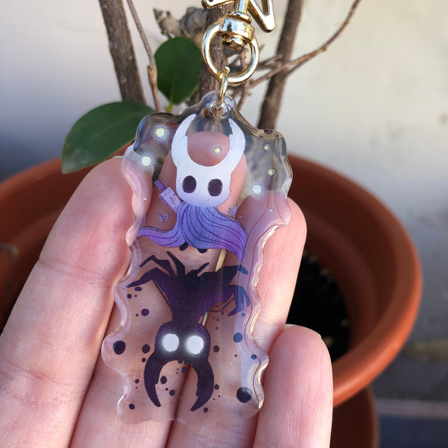 Hollow Knight Keyring: Hollow Knight llavero acrilico. Fanart Llavero colgante regalo llaves mochila Keychain