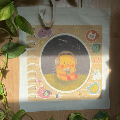 Tote Bag Jake | Bolsa Tela Hora de Aventuras | Adventure time Fan Art 100% Algodón 40x40cm 16x16inch
