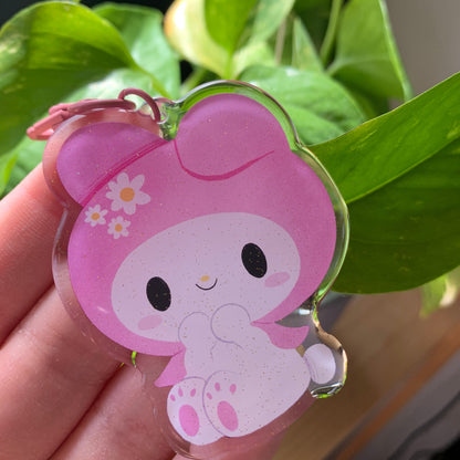 Melody Keyring | Llavero acrilico epoxy con glitter | Colgante regalo llaves mochila