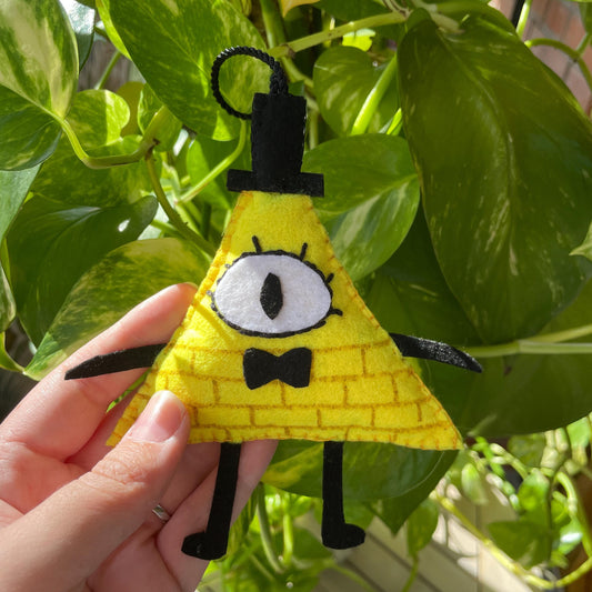 Bill Cipher: Adorno de fieltro hecho a mano, Gravity Falls. Decoración para árbol de navidad y Halloween