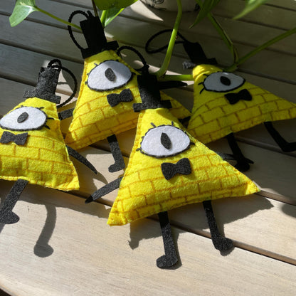 Bill Cipher: Adorno de fieltro hecho a mano, Gravity Falls. Decoración para árbol de navidad y Halloween