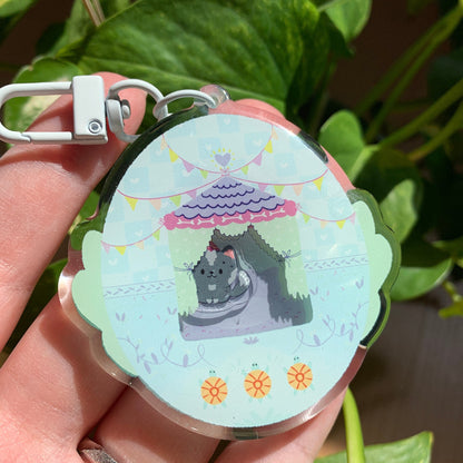 Llavero perro caseta gris | Tamagotchi shaker