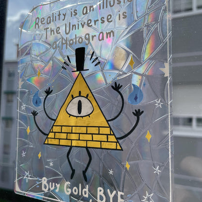 Bill Cipher Pegatina atrapasol reutilizable para ventana Gravity Falls