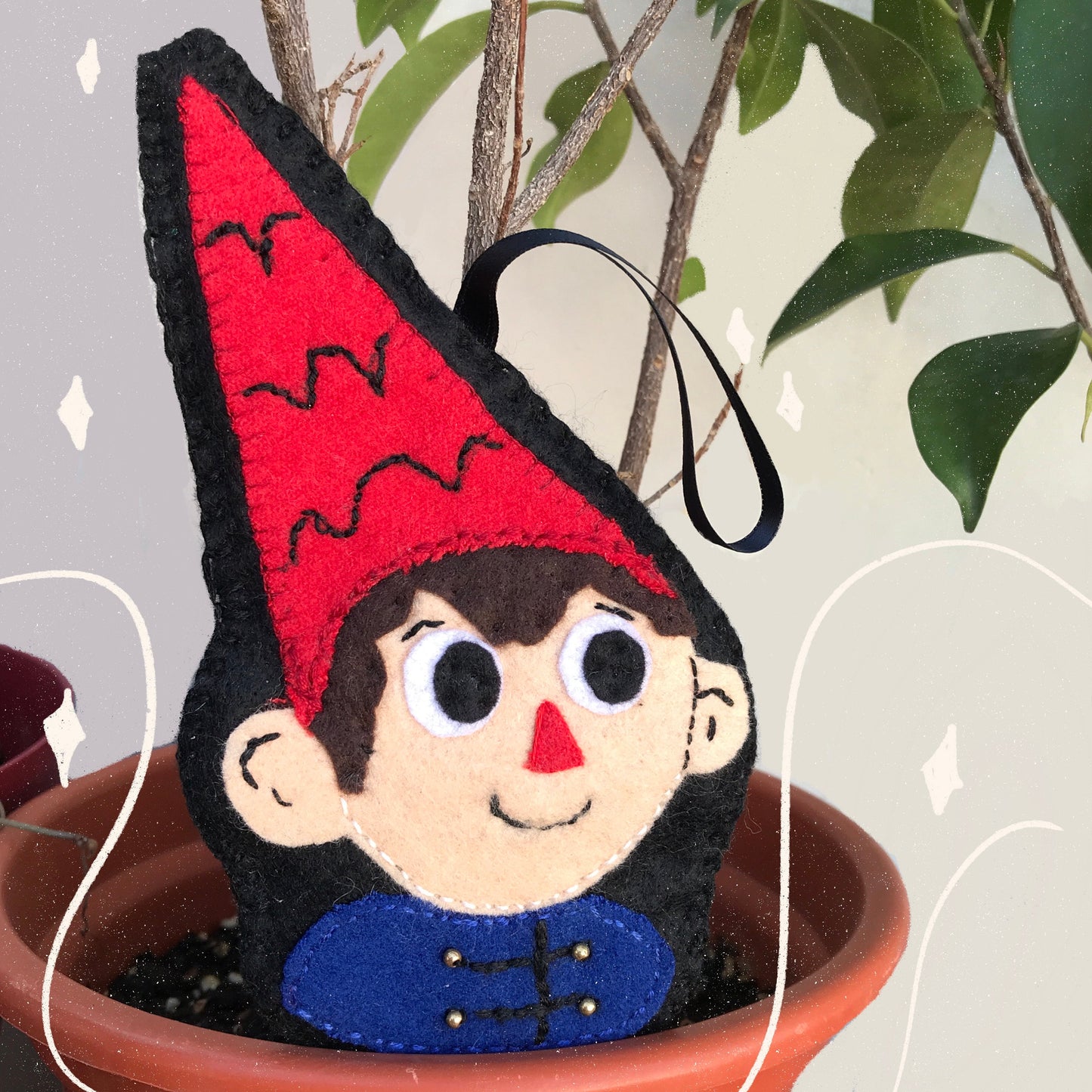 Wirt & Greg Mas allá del Jardín | Adorno de fieltro hecho a mano, diseño original. Decoración Arbol de Navidad Over The Garden Wall