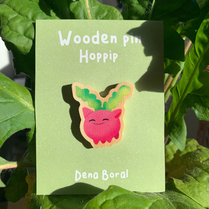 Pin de Madera Hoppip-Poke | Hoppip-Poke Wooden Pin Badge